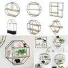 Wall Mounted Storage Shelf Geometric Floating Display Rack Round/Square/Diamond