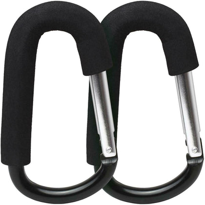 2x Carabiner Baby Buggy Clips Pram Bag Hooks Pushchair Buggies Stroller Walker