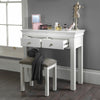 Oak White Painted Furniture Dressing Table with Stool Set