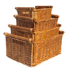 WILLOW WICKER STORAGE BASKET KITCHEN LOG GIFT HAMPER BASKET + HANDLES