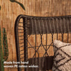 Cane Style Wing Back Rattan Chair – Hand Woven Wicker – Outdoor Garden