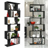 Wooden Bookshelves 6 Tier Storage shelf S Shape Bookcase Display Shelving Unit