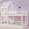 Kids Bunk Bed 3FT Single Pine Bed Frame High Sleeper Bed with Slide Ladder HT