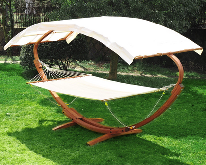 Wooden Garden Swing Bench Outdoor Large Hammock Sun Lounger Patio Bed Canopy