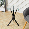 Round Glass Top Side Table Corner Coffee Table Lamp Stand Modern Home Furniture