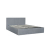 Linen Side Lift Up Storage Bed Frame Ottoman Divan Base free Headboard in Grey