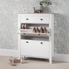 Shoe Cabinet Storage Wooden White Grey