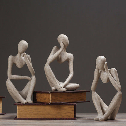Thinker Statue Abstract Figure Sculpture Ornament Resin Statue Home Decoration