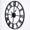 OUTDOOR GARDEN WALL CLOCK ROMAN NUMERALS LARGE OPEN FACE METAL ROUND