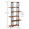 5Tier Metal Wall Rack Leaning Ladder Shelf Bookcase Display Storage Unit Cabinet