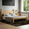 Single Double King Bed High Low Foot End Bedroom Solid Waxed Pine Wood