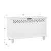 Fretwork MDF Wooden Ottoman Storage Toy Chest Bathroom,Bedding- White