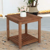 Side Table Solid Wood Indoor Outdoor Garden Patio small Coffee Pool Tables Brown