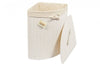 Woodluv Bamboo Corner Laundry Linen Storage Bin Folding Basket - Wht. or Natural