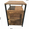 Industrial Style Wooden/Steel Rustic Bedside End Table Nightstand Shelf Cabinet