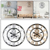 58CM LARGE OUTDOOR GARDEN WALL CLOCK BIG ROMAN NUMERALS GIANT OPEN FACE METAL UK