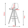 1x Barstool Breakfast stool Metal+leather Counter Bar Chair Faux Bar Stool