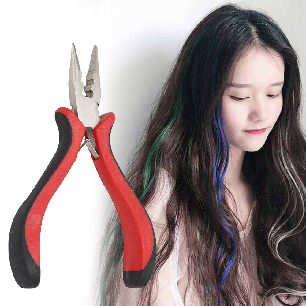 Hair Extensions Pliers Hook Tool Kit For Micro Ring Loop with 100