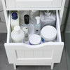 Bathroom Wood Cabinet Storage 4 Drawer 1 Door Free Standing Cupboard Unit White
