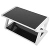 2 Tier Coffee Table Modern Black Glass Living Room End Side Tables Storage Shelf