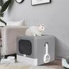Cat Litter Box Flip Pet Cat Litter Tray Box Hooded Toilet Charcoal Filter Deep