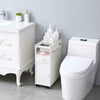 White Bathroom Cabinet Toilet Paper Holder Storage Shelf Cupboard