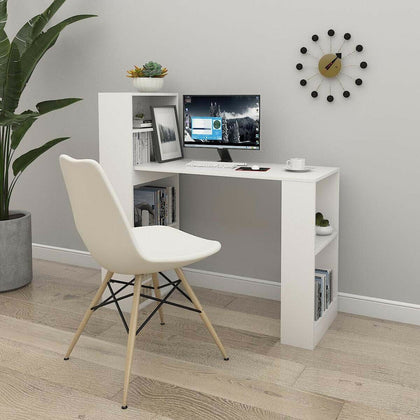 110cm Computer Desk With Shelves Writing Study Table Office Corner Study Home U