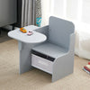 2 in 1 Children Chair Desk with Storage Bin Mysize Arts Craft Snack Toddler Kids