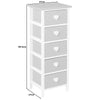 WHITE & GREY 5 DRAWER HEART STORAGE UNIT/CHEST OF DRAWERS/GIRLS BEDROOM