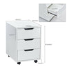 White/Black 3 Drawers Mobile File Cabinet Side End Table Storage Cabinet Office