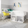 White Cabin Bed with Desk and Storage - Ellison ELN001