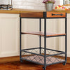 Wooden Vintage Industrial Drinks Trolley Cart Shelves Metal  Racks Furniture