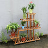 Pine Wooden Multi Tiers Plant Care Flower Stand Multilayer Display Shelf Indoor