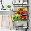 VEGETABLE FRUIT STORAGE 5 TIER KITCHEN STACKING STACKABLE BASKET RACK