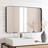 Black/Gold Rectangle Metal Frame Home Bathroom Glass Wall Mounted Vanity Mirror