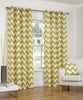 Luxury Chevron Zig Zag Lines Ready Made Lined Eyelet Curtains Set Pair Ring Top