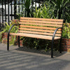 3 Seater Wooden Bench Iron Frame Outdoor Garden Porch Patio Park Chair Furniture