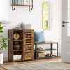 Utility Storage Cabinet Rustic Brown Side Cupboard Vintage Style Unit Shelves
