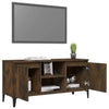 Vintage TV Stand Doors Rustic Media Storage Unit Metal Sideboard Shelves Cabinet