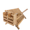 Bamboo Dish Rack Folding 2-Tier Drainer Dish Drying Rack WITH Utensils Holder