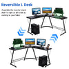 ONETWOFIT Corner L-Shape Desk Home Office Gaming Computer PC Workstation Black