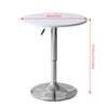 White 60cm Round Bar Table Breakfast Table Adjustable Height Swivel Home Kitchen