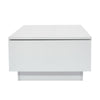 Coffee Table with Storage Drawer LED Light Wooden Living Room Tea Table Modern
