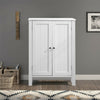 Cabinet Storage Cupboard Sideboard White Wooden 2 Doors &3 Shelves Hallway Unit