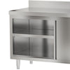 Commercial Kitchen Steel Work Table Storage Cabinet Food Prep W/Sliding Doors