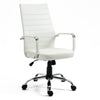 Executive Office Chair Swivel Ribbed High Back Leather Chair Computer Desk Chair