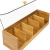 Woodluv 5 Compartment Tea Bag Storage Caddy Box Organizer - In Bamboo & Acrylic