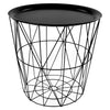 Black Round Metal Tray Side End Table Geometric Storage Basket Home Furniture