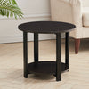 2 Tier Round Side Table Bedside Table End Table Nightstand Storage Shelf Stand