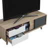Scandinavian Style TV Unit Stand 120cm Media Cabinet + Drawers Oak Grey